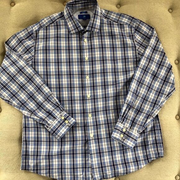 The Men’s Warehouse Egara Button Up Shirt Plaid XL - Picture 1 of 6